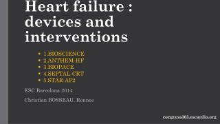 Heart failure : devices and interventions