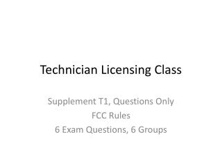 Technician Licensing Class