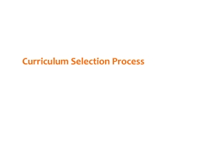 Curriculum Selection Process