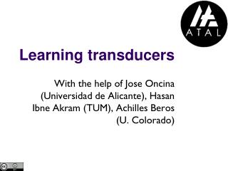 Learning transducers