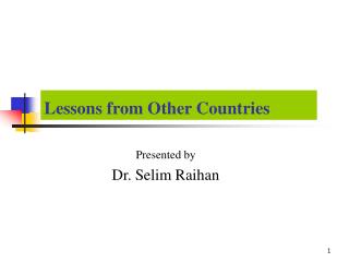 Lessons from Other Countries