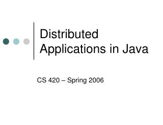 Distributed Applications in Java