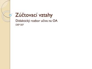 Zúčtovací vztahy