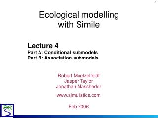 Ecological modelling with Simile