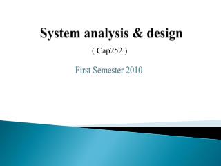 System analysis &amp; design