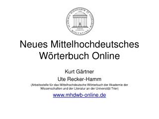 Neues Mittelhochdeutsches Wörterbuch Online