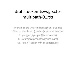d raft-tuexen-tsvwg-sctp-multipath-01.txt
