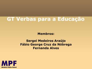 GT Verbas para a Educação