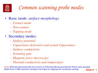 Common scanning probe modes