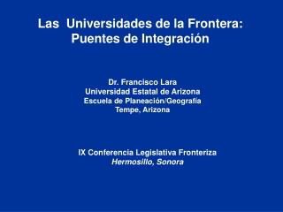 Las Universidades de la Frontera: Puentes de Integración