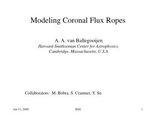 Modeling Coronal Flux Ropes