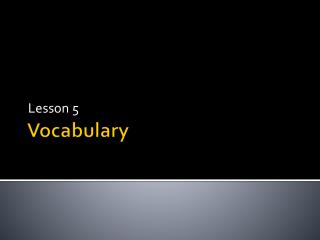 Vocabulary