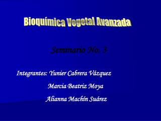Bioquímica Vegetal Avanzada