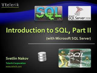 Introduction to SQL, Part II