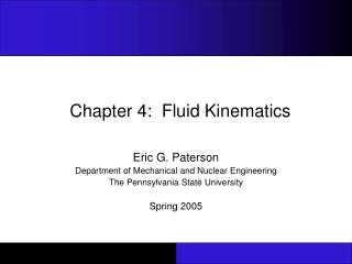 Chapter 4: Fluid Kinematics