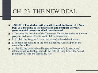 CH. 23, THE NEW DEAL