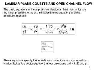 LAMINAR PLANE COUETTE AND OPEN CHANNEL FLOW