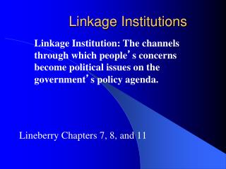 Linkage Institutions