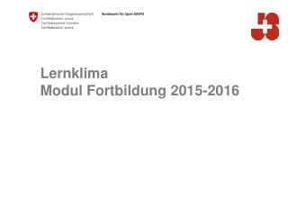 Lernklima Modul Fortbildung 2015-2016