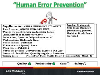 “ Human Error Prevention ”