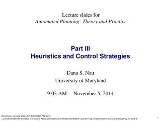 Part III Heuristics and Control Strategies