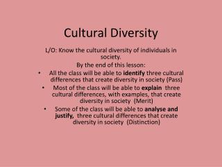 Cultural Diversity