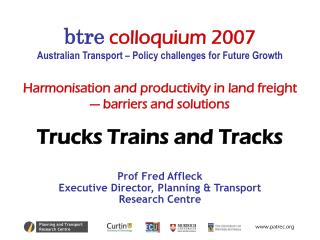 Harmonisation and productivity in land freight — barriers and solutions