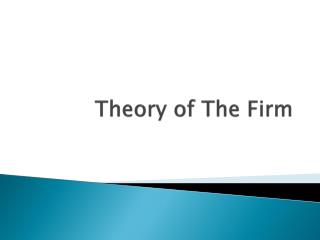 Theory of The Firm