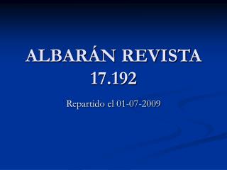 ALBARÁN REVISTA 17.192