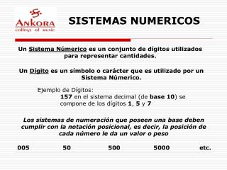 SISTEMAS NUMERICOS