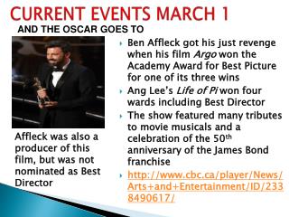 CURRENT EVENTS MARCH 1