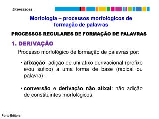PROCESSOS REGULARES DE FORMAÇÃO DE PALAVRAS