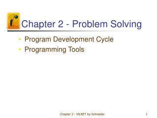 Chapter 2 - Problem Solving