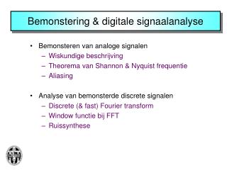 Bemonstering &amp; digitale signaalanalyse