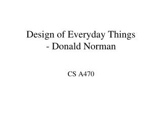 Design of Everyday Things - Donald Norman