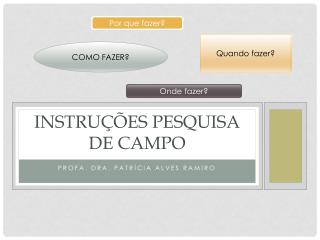 Instruções Pesquisa de Campo