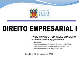 DIREITO EMPRESARIAL I