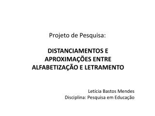 Projeto de Pesquisa: