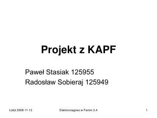 Projekt z KAPF