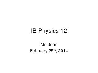 IB Physics 12