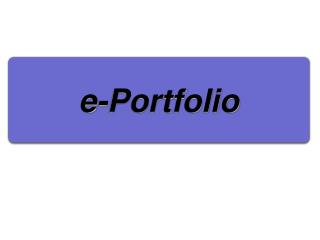 e-Portfolio