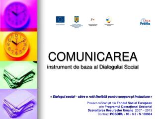 COMUNICARE A instrument de baza al Dialogului Social