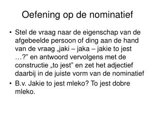 Oefening op de nominatief