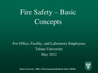 Fire Safety – Basic Concepts