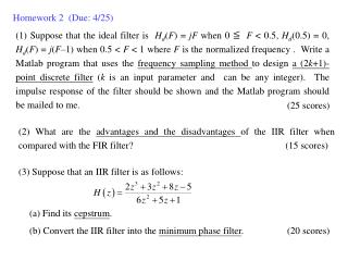 Homework 2 (Due: 4/25)