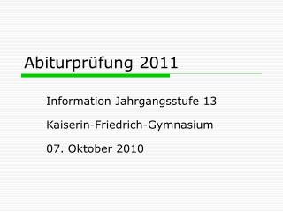 Abiturprüfung 2011