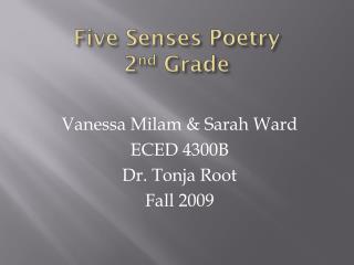 Five Senses Poetry 2 nd Grade