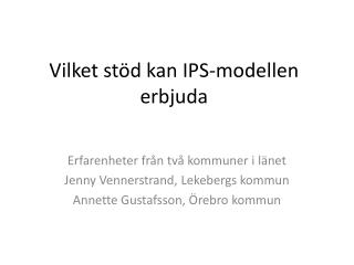 Vilket stöd kan IPS-modellen erbjuda