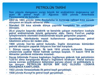 PETROLÜN TARİHİ