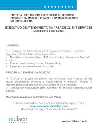 EMPRESA LÍDER MUNDIAL EM PESQUISA DE MERCADO,